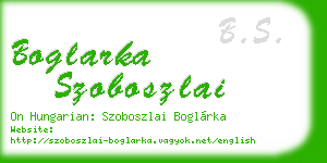 boglarka szoboszlai business card