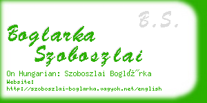 boglarka szoboszlai business card